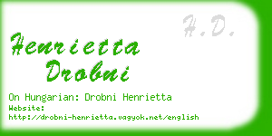 henrietta drobni business card